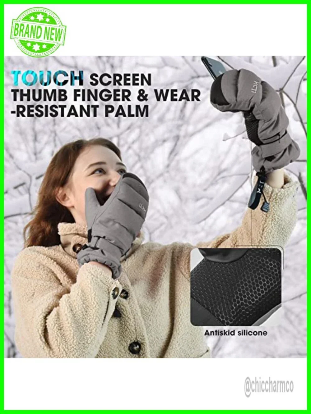 Waterproof Ski Mittens Women Winter Snow Gloves Thinsulate Touchscreen